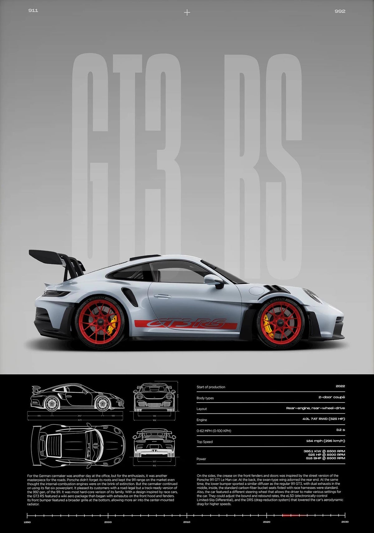Frameless,Classic Simple Wall Art Cars Luxury Esthetics Super Sports Car HD Canvas Print Poster Home Living Room and Bedroom Dec