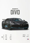 Póster de Coche Deportivo – Blanco y a Color