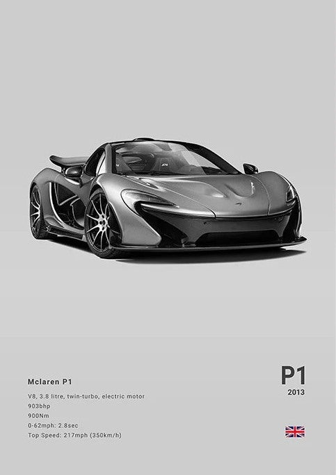 Póster de Coche Deportivo – Gris