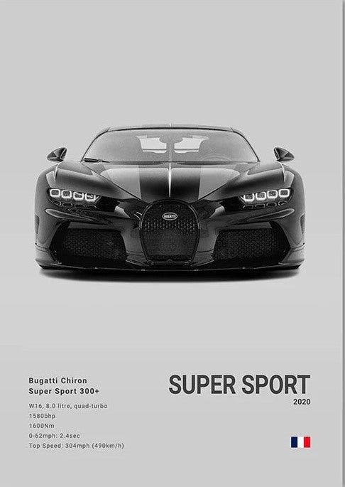 Póster de Coche Deportivo – Gris