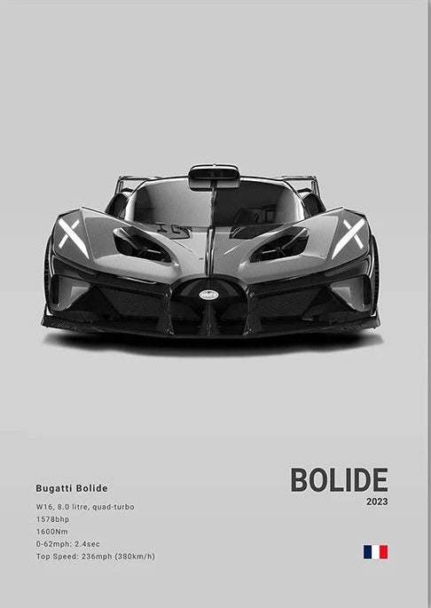 Póster de Coche Deportivo – Gris