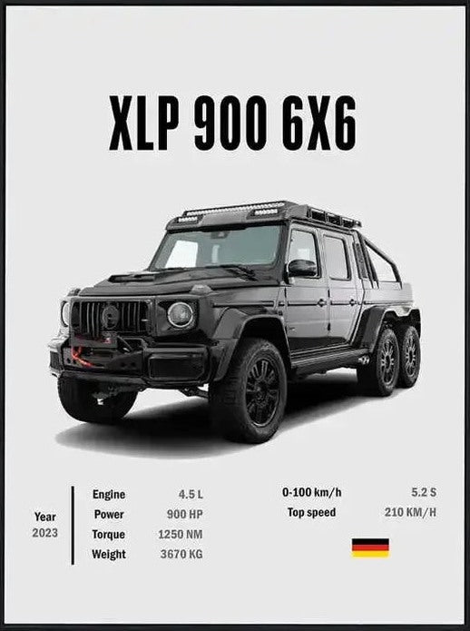 Póster de Coche Deportivo – Blanco con Borde