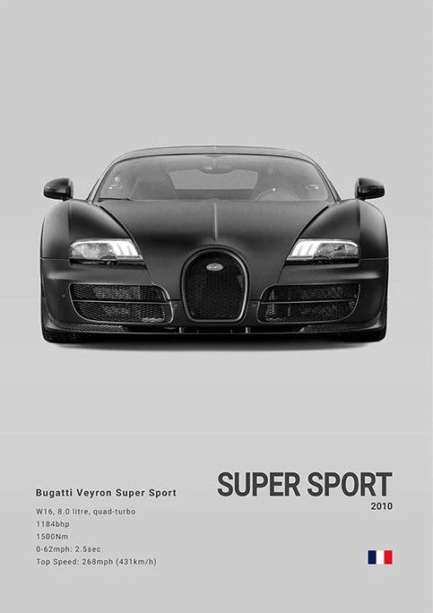 Póster de Coche Deportivo – Gris